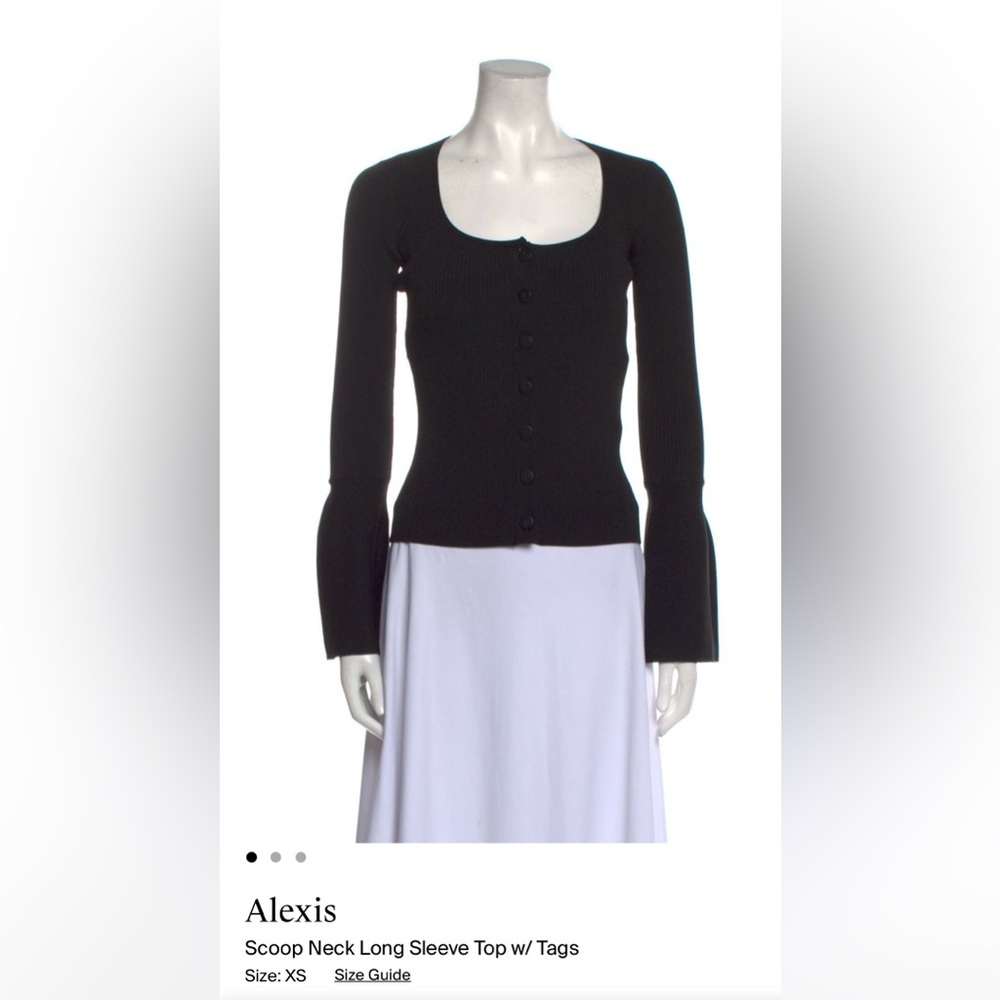 Alexis Black Fitted Long Sleeve Blouse